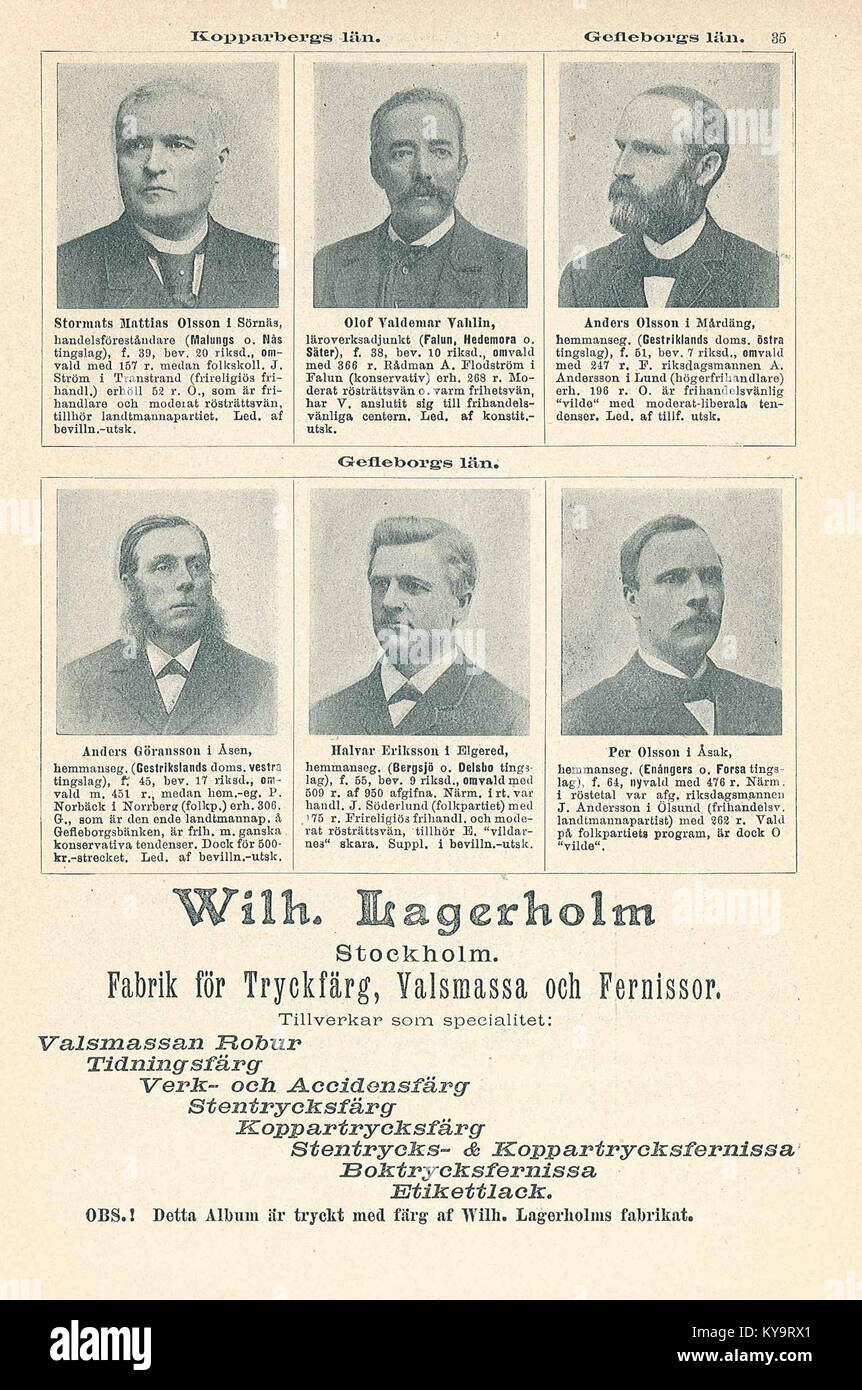 Riksdagen 1897, sida 35 (Kopparbergs län, Gävleborgs län) Stock Photo