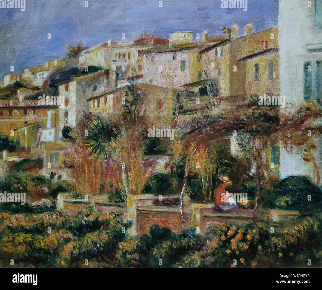 Pierre-Auguste Renoir’s painting 'Terrasses à Cagnes' portrays a sunlit ...