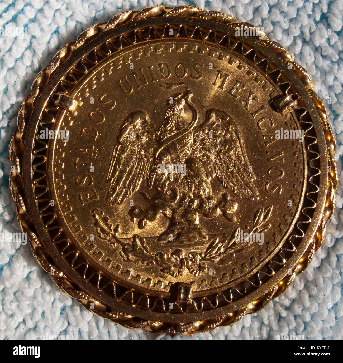 The 50 pesos coin from Mexico is a metallic currency unit used in the  national monetary system, featuring standardized design elements and  historical significance Stock Photo - Alamy