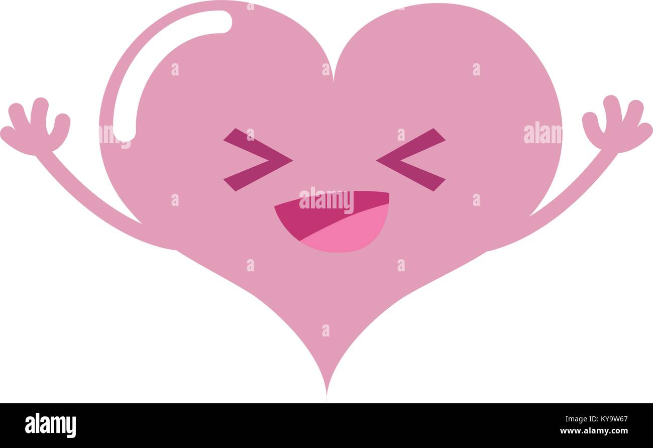colorful happy heart passion kawaii with arms Stock Vector Image & Art ...