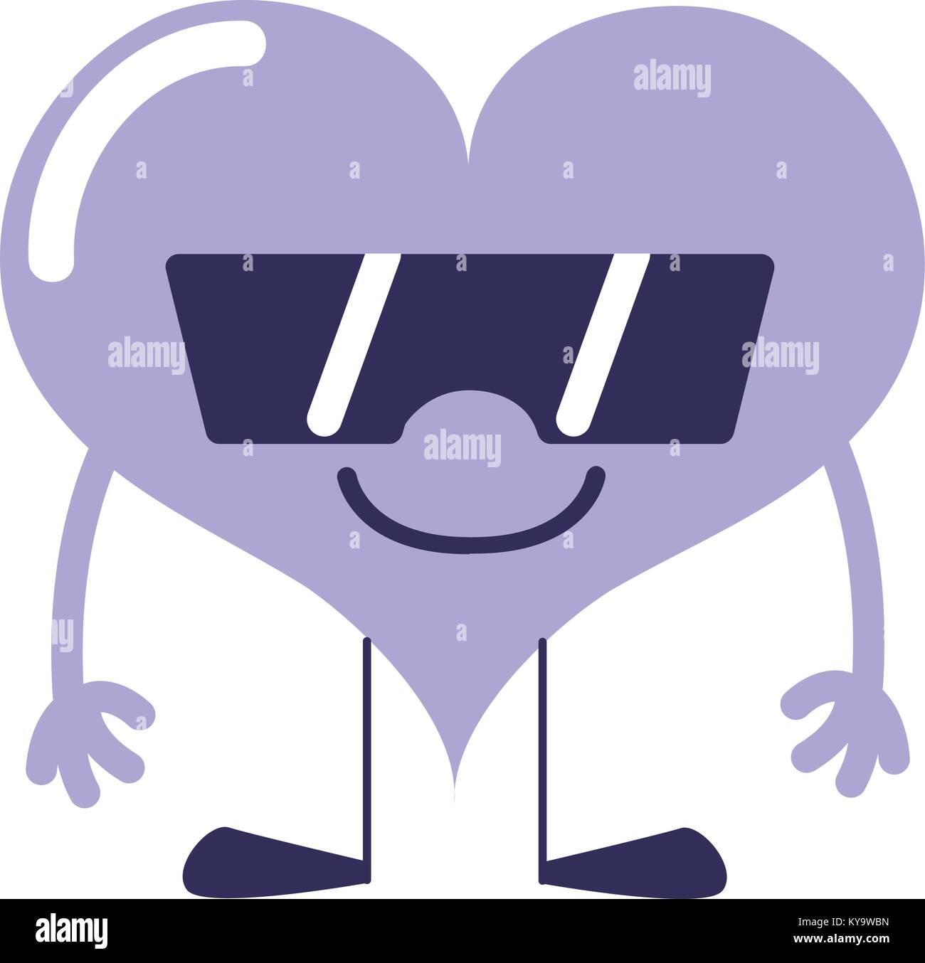 colorful happy heart kawaii with arms and legs Stock Vector Image & Art ...