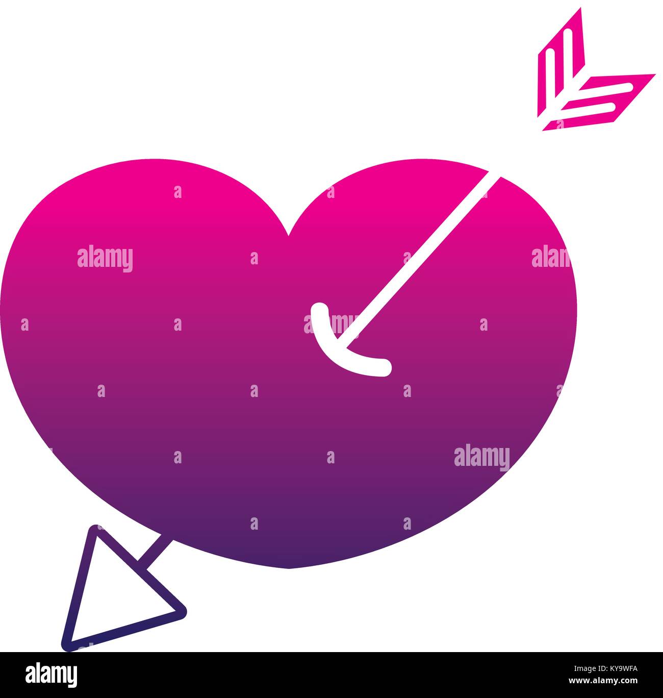 silhouette arrow design inside heart love icon Stock Vector Image & Art ...