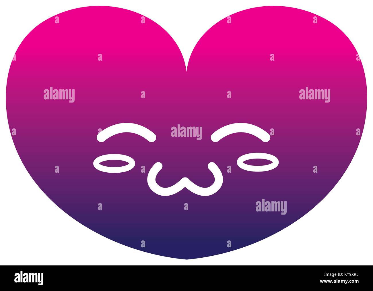 silhouette cute heart kawaii character design Stock Vector Image & Art ...