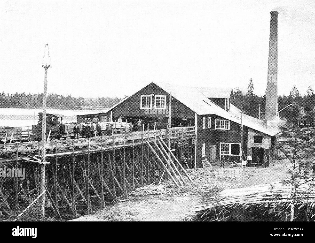 Visjö saw mill Kosta Sweden Stock Photo Alamy