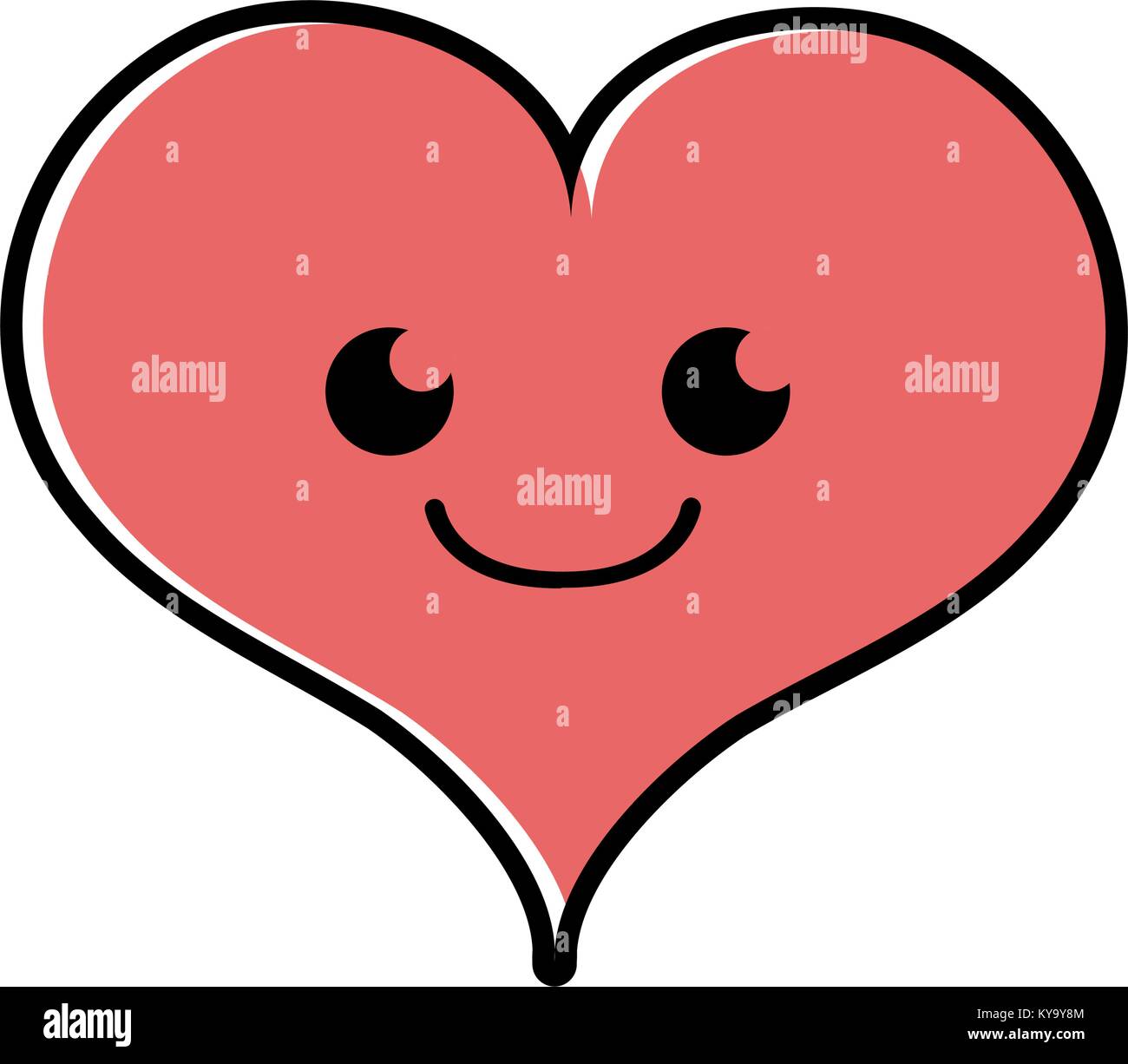 color smile heart passion kawaii character Stock Vector Image & Art - Alamy