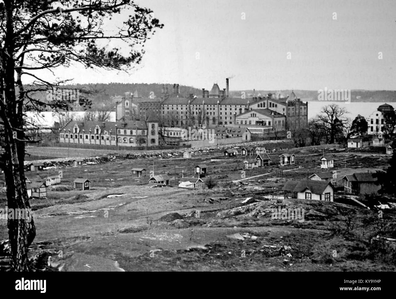 Stora Bryggeriet, a large brewery in Sweden, operated in the early 20th century, contributing to the Swedish beer industry during the 1910s. Stock Photo