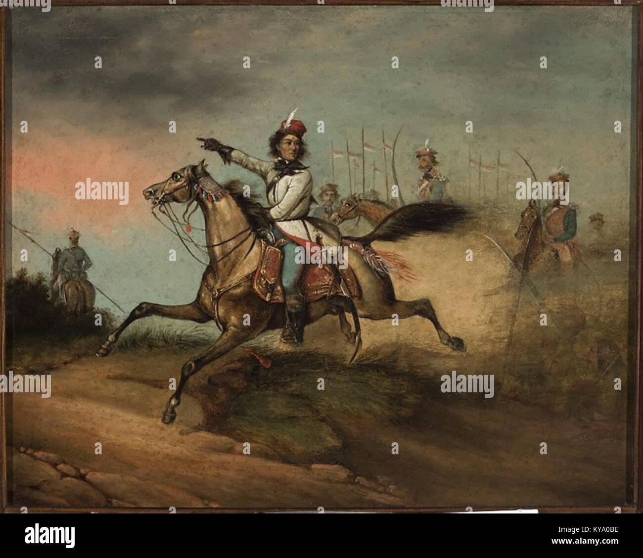 This historical artwork portrays Tadeusz Kościuszko, a key figure in ...