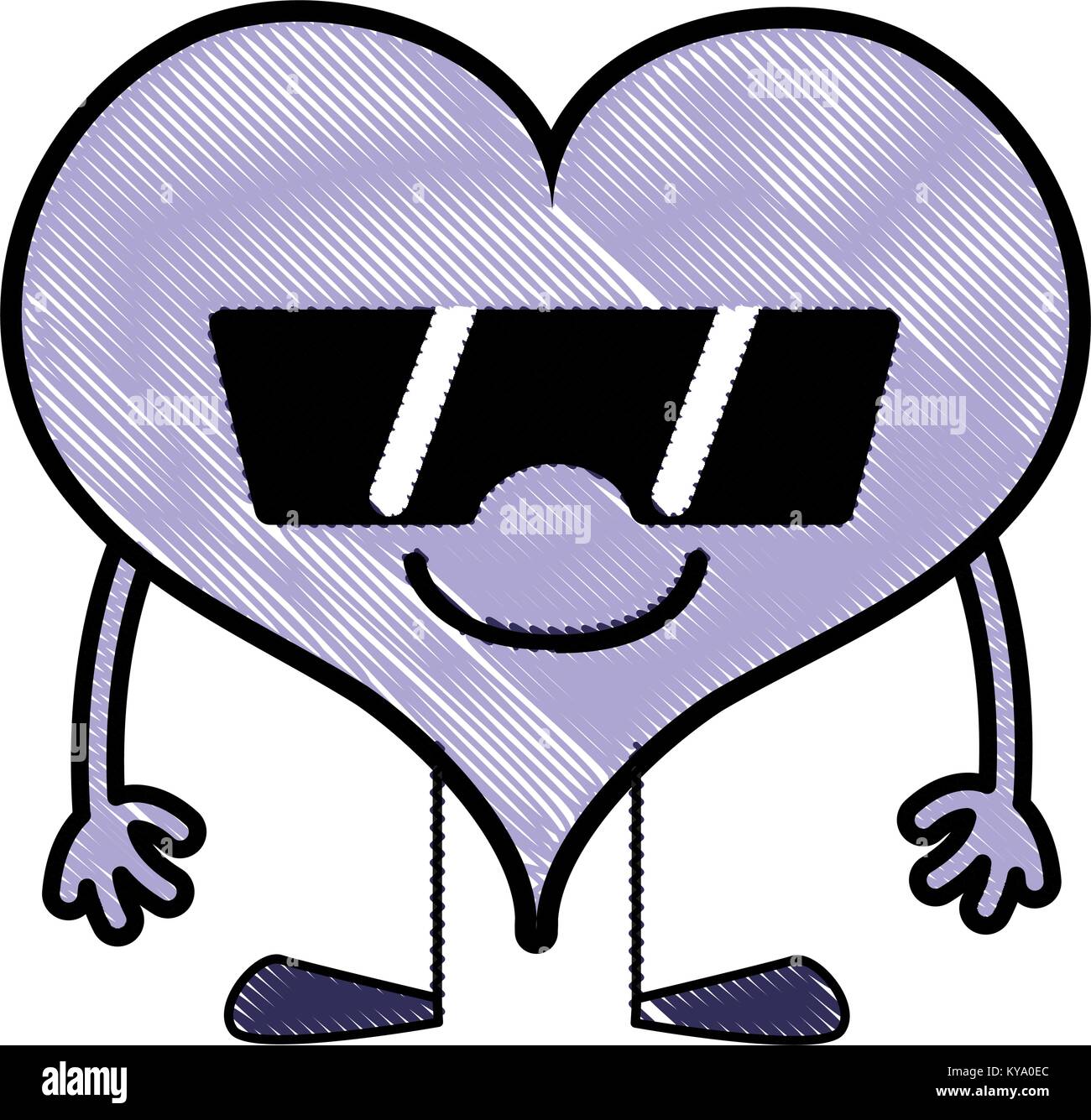 grated happy heart kawaii with arms and legs Stock Vector Image & Art ...
