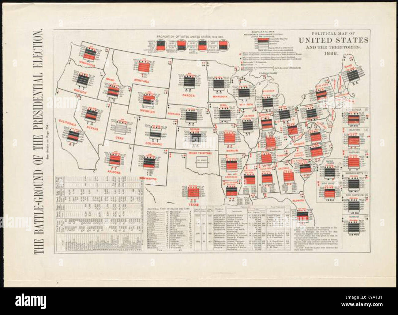 Political map of the United States and territories. 1888 (10294211894) Stock Photo