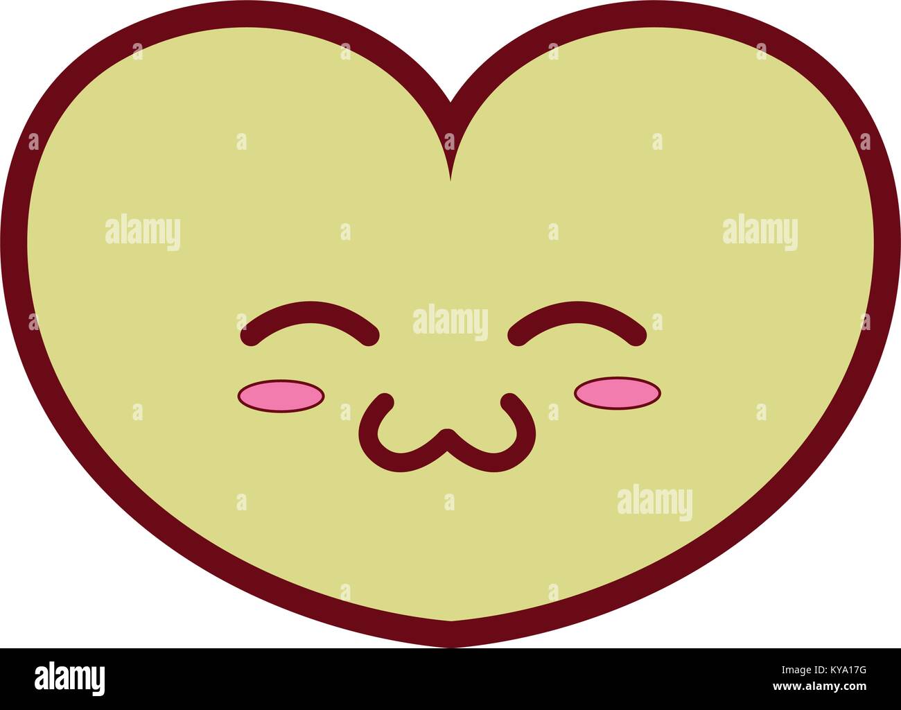 line color cute heart kawaii character design Stock Vector Image & Art ...