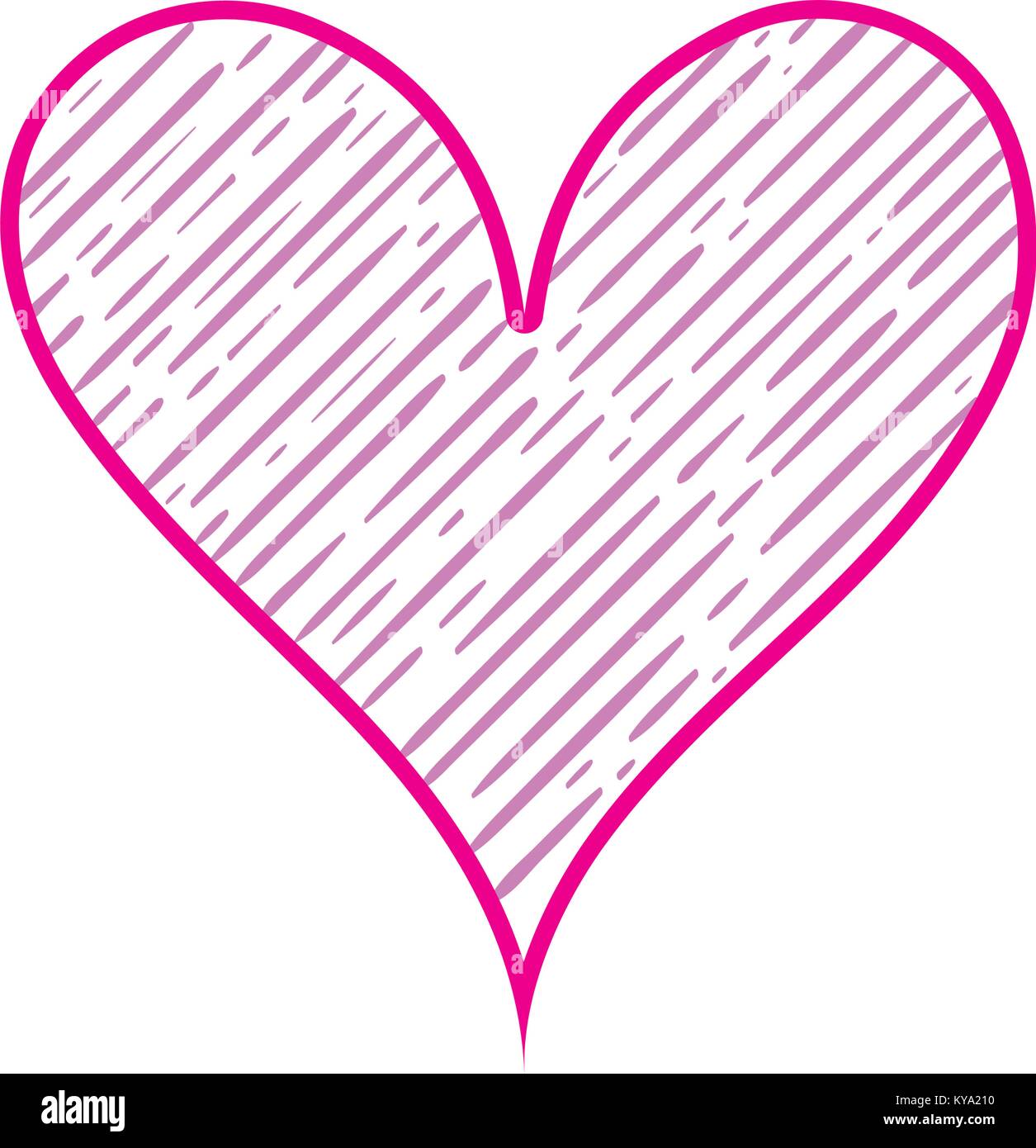 color line heart love with shadow to passion design Stock Vector Image ...