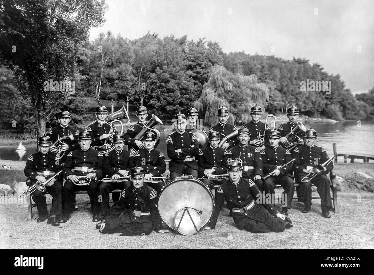 Photograph of the Sønderborg Volunteer Fire Brigade Orchestra in ...