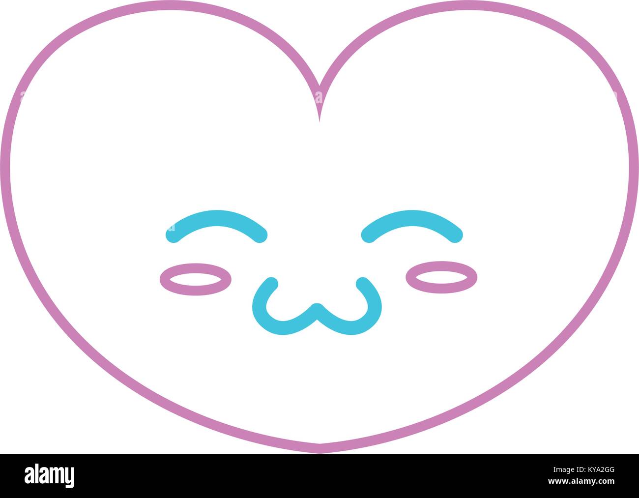 color line cute heart kawaii character design Stock Vector Image & Art ...