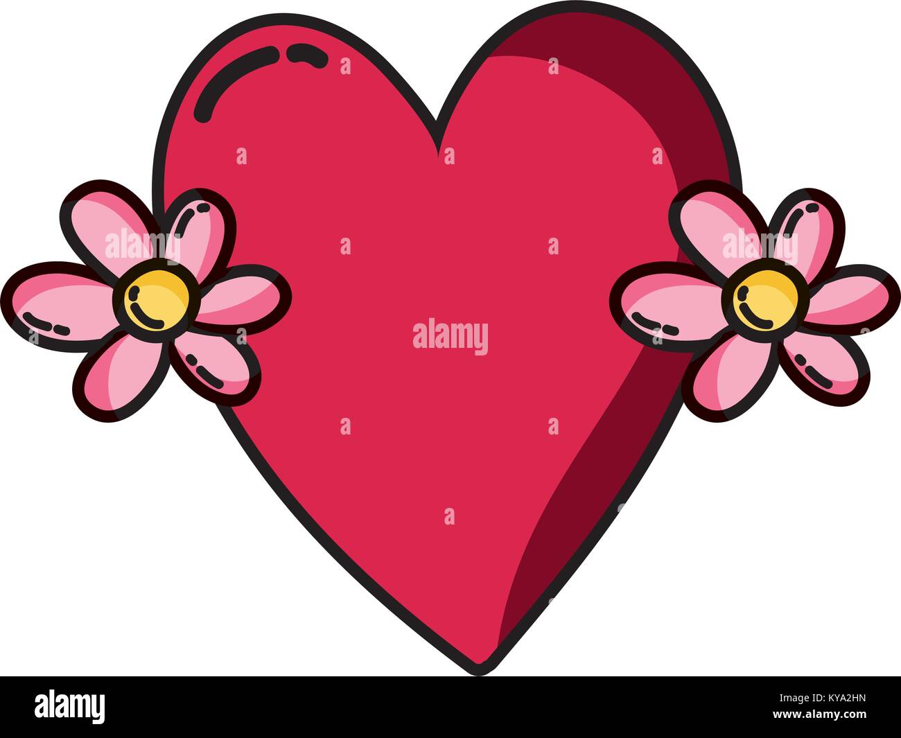 cute love heart with flowers design Stock Vector Image & Art - Alamy
