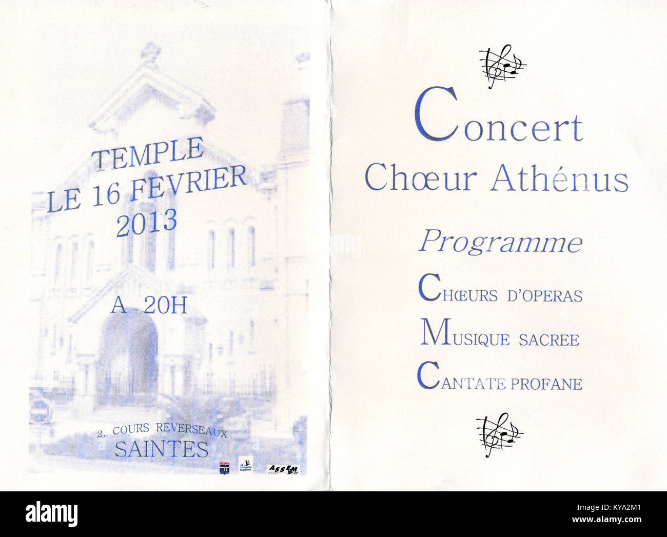 A concert program for the Choeur Athénus, documenting the repertoire ...
