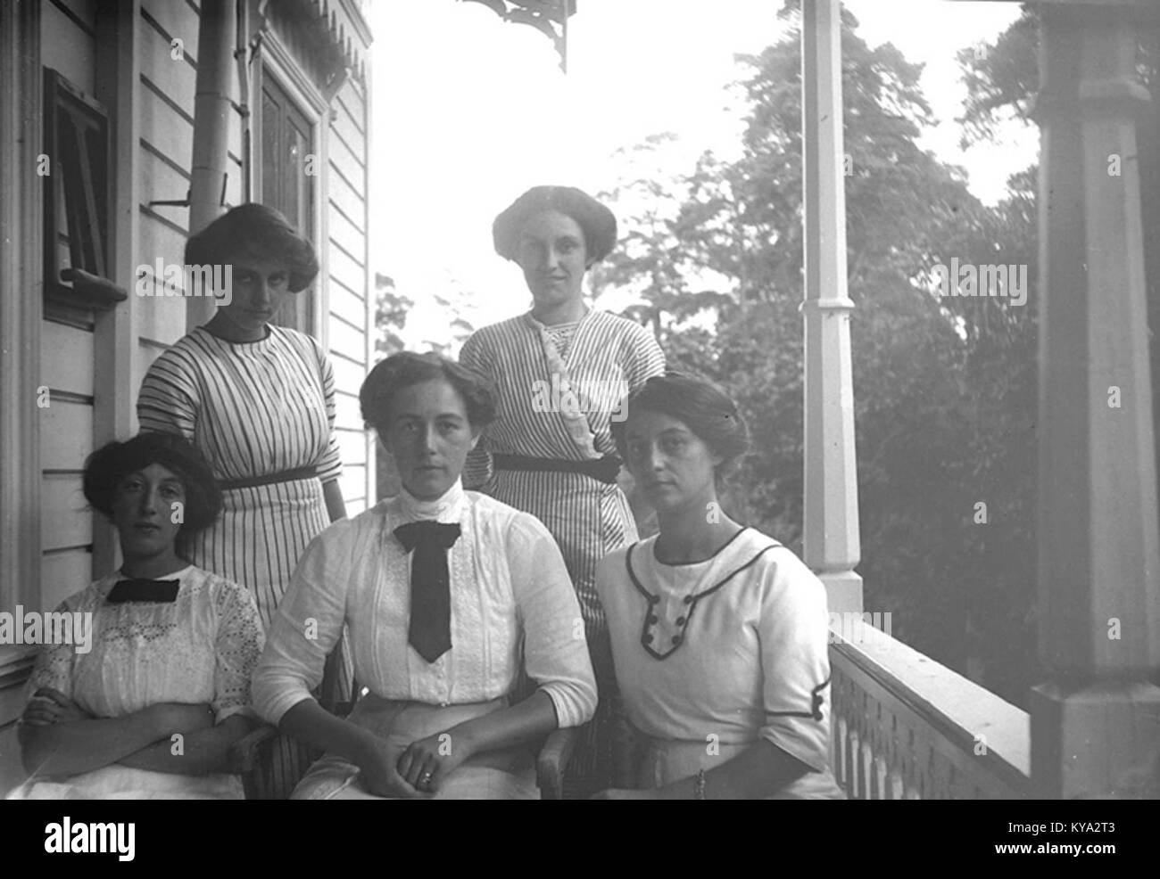 This portrait shows the five Rydbeck sisters in Anneberg, Sweden, taken ...
