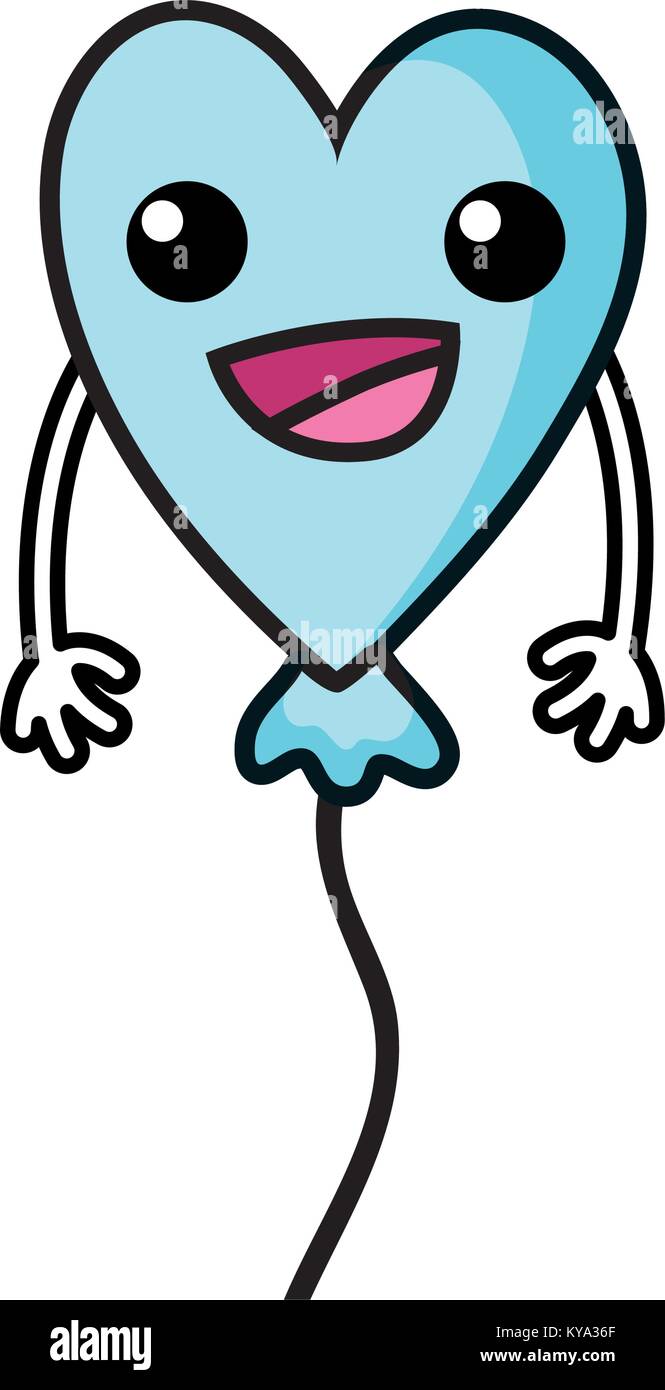 happy heart balloon kawaii and arms Stock Vector Image & Art - Alamy