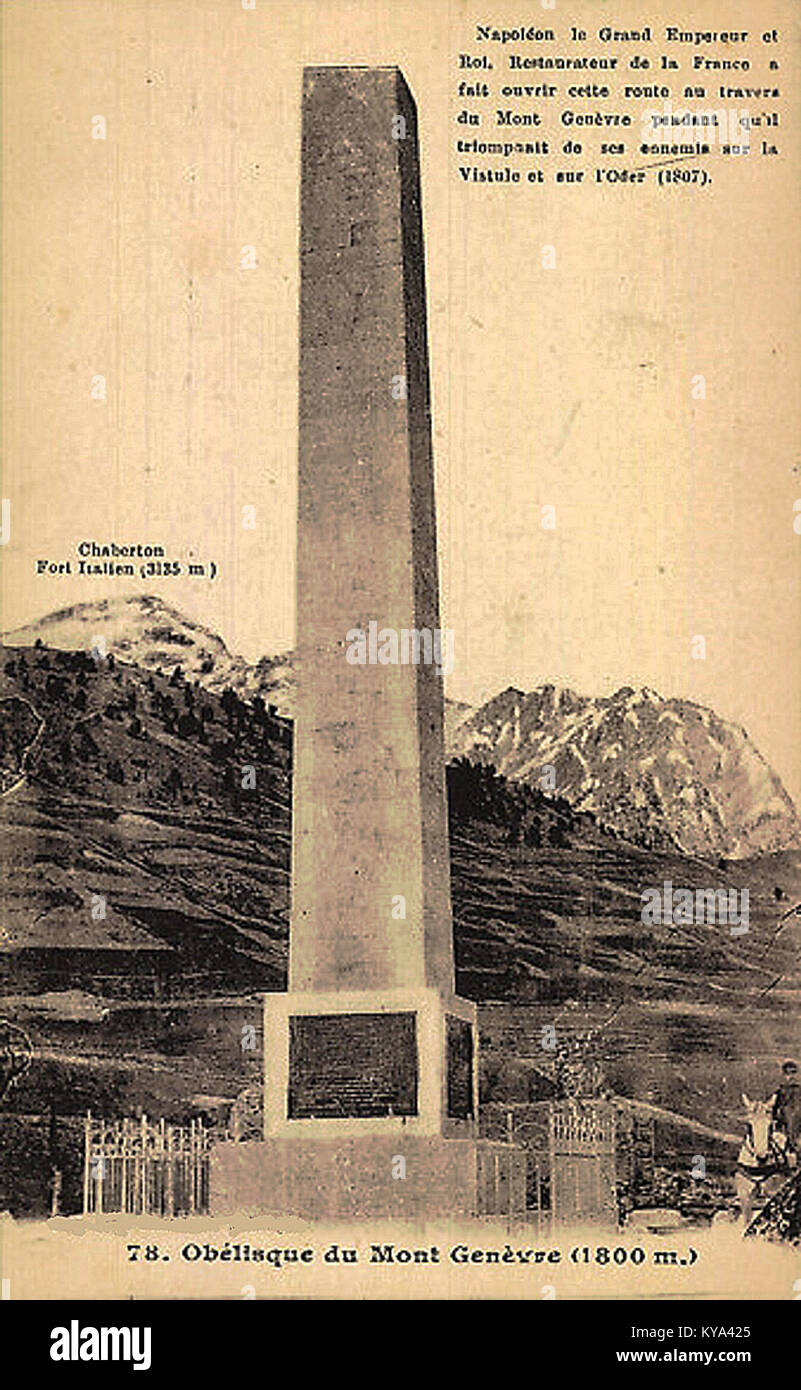 Montgenèvre Obelisque du Mont-Genèvre Stock Photo