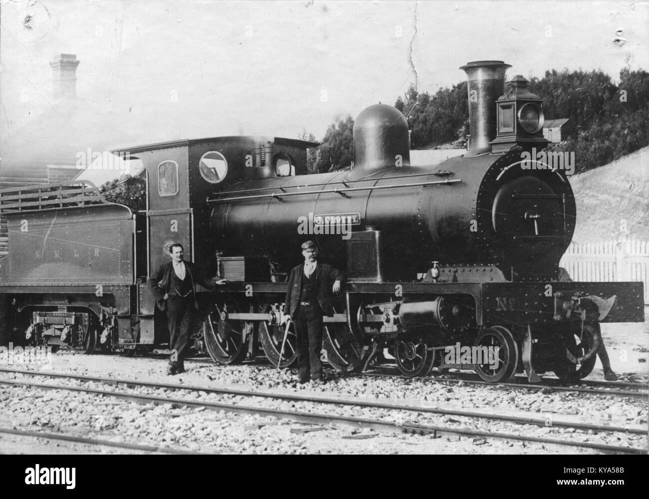 North Mount Lyell Railway Avonside 4-6-0 No. 1 'J. Crotty' at Kelly Basin, circa 1900 (11658911376) Stock Photo