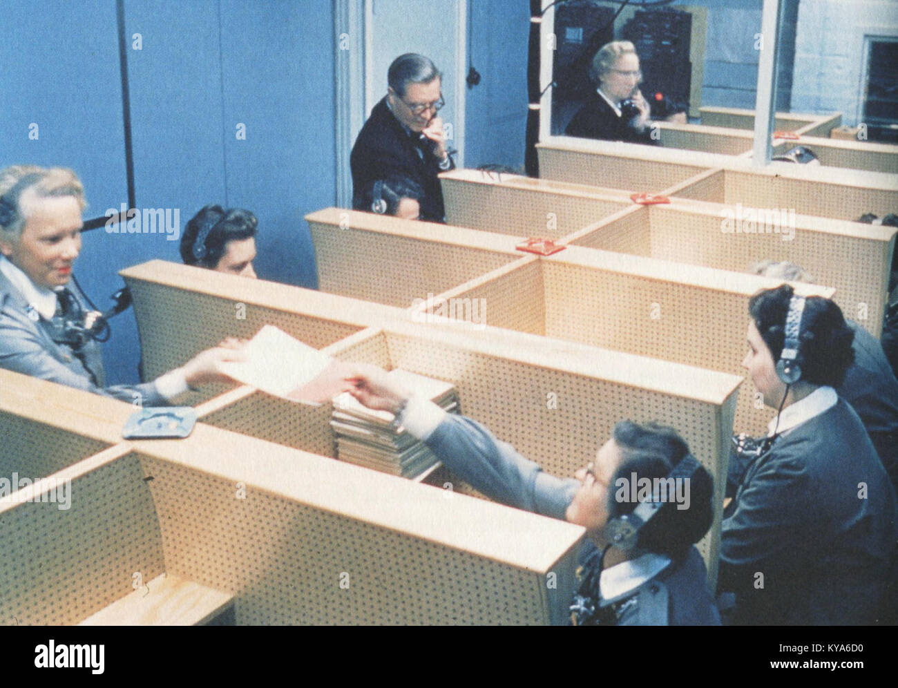 Photograph documenting a communication exercise (sambandsövning) in ...