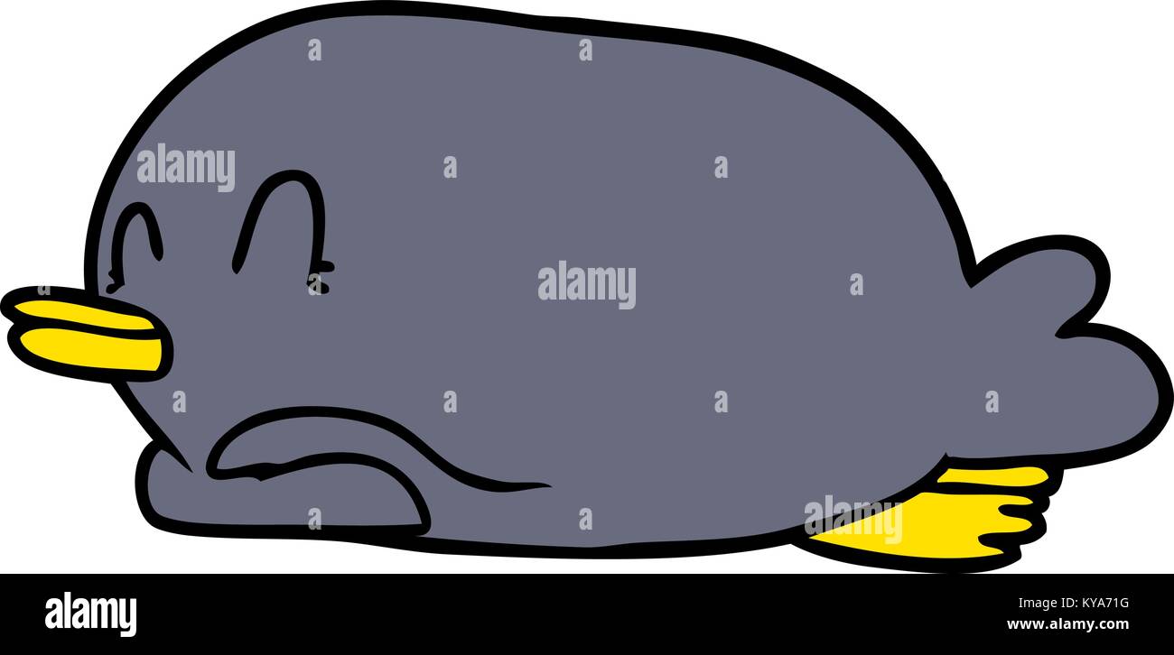 Penguin on its belly Stock Vector Images - Alamy