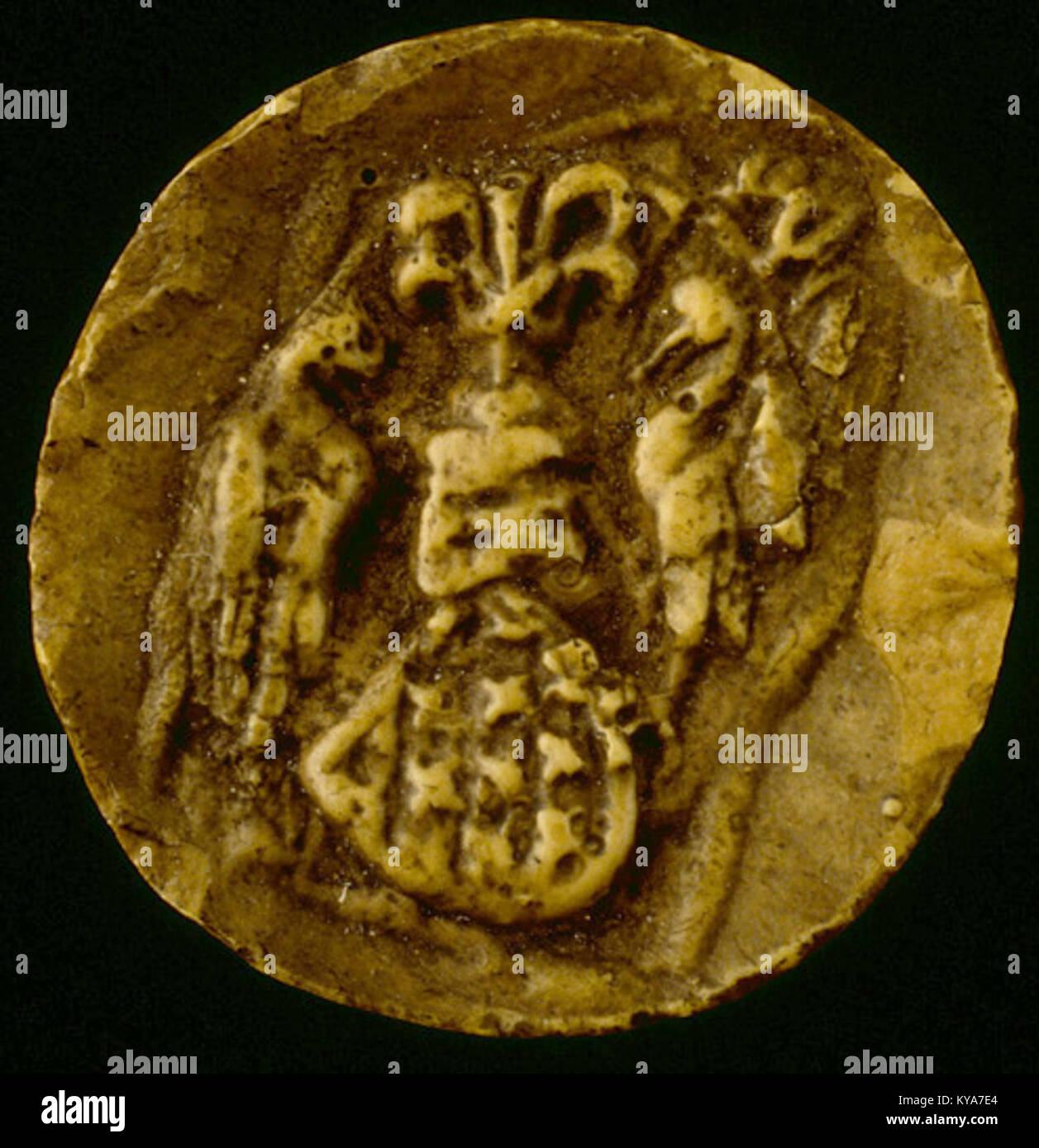 Moulage d'un fragment du sceau de Philippe II le Hardi, duc de Bourgogne. 1 - Archives Nationales - SC-B73 Stock Photo