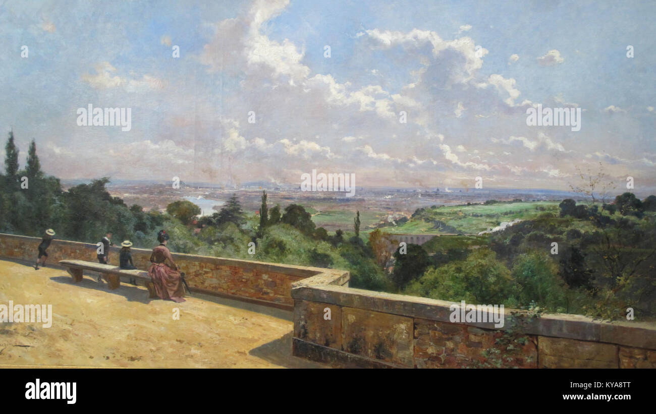 Paris en 1889 vue prise depuis la terrasse de Meudon (1889) Louis Tauzin Musée des Beaux-Arts, Bordeaux (33) Stock Photo