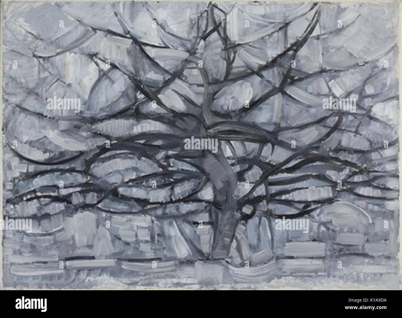 Piet Mondrian, 1911, Gray Tree (De grijze boom), oil on canvas, 79.7 x 109.1 cm, Gemeentemuseum Den Haag, Netherlands Stock Photo