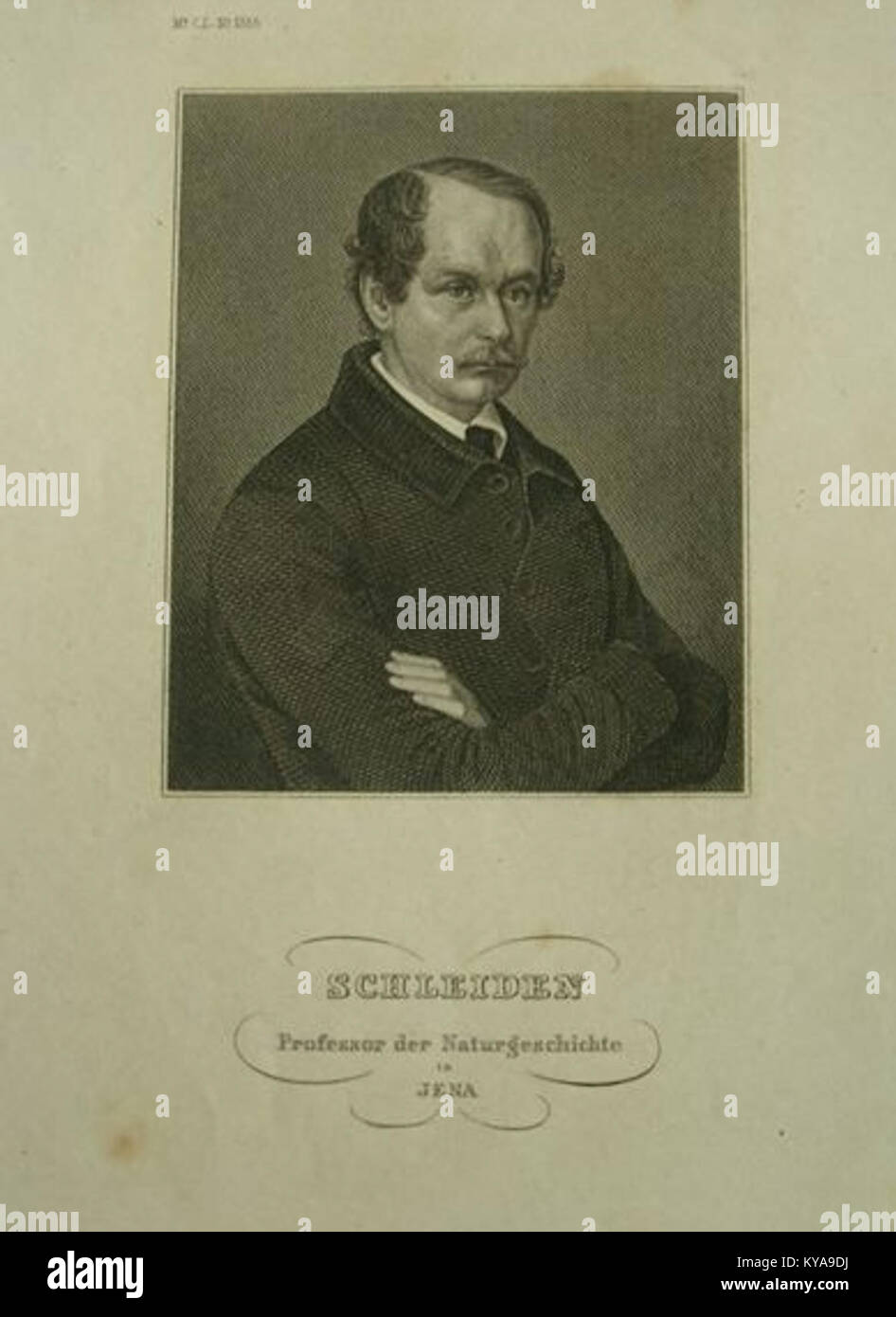 Matthias Jacob Schleiden Botaniker Jena Thüringen Portrait Stahlstich um 1850 Stock Photo