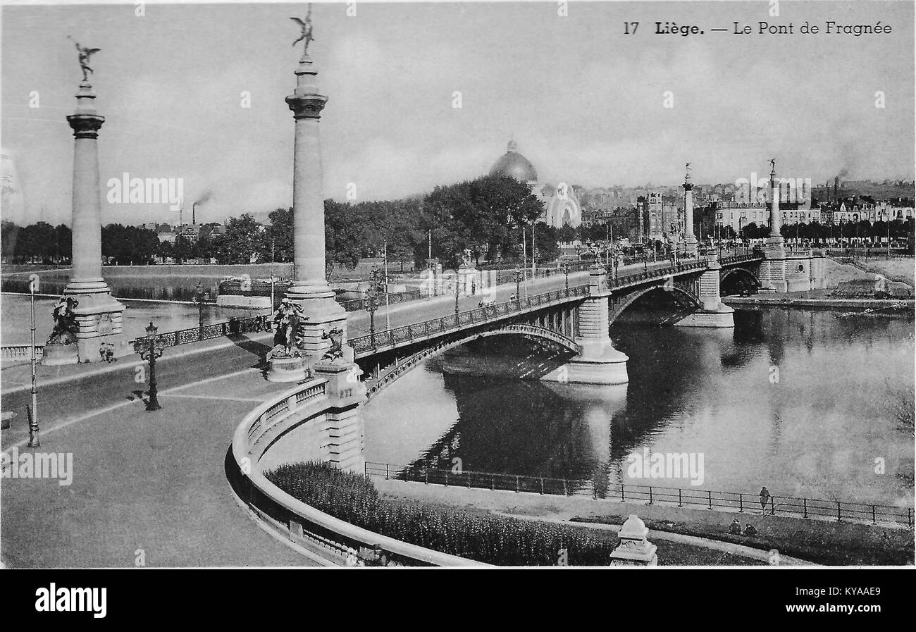 Postcard 17 Liège le Pont de Fragnée Stock Photo - Alamy
