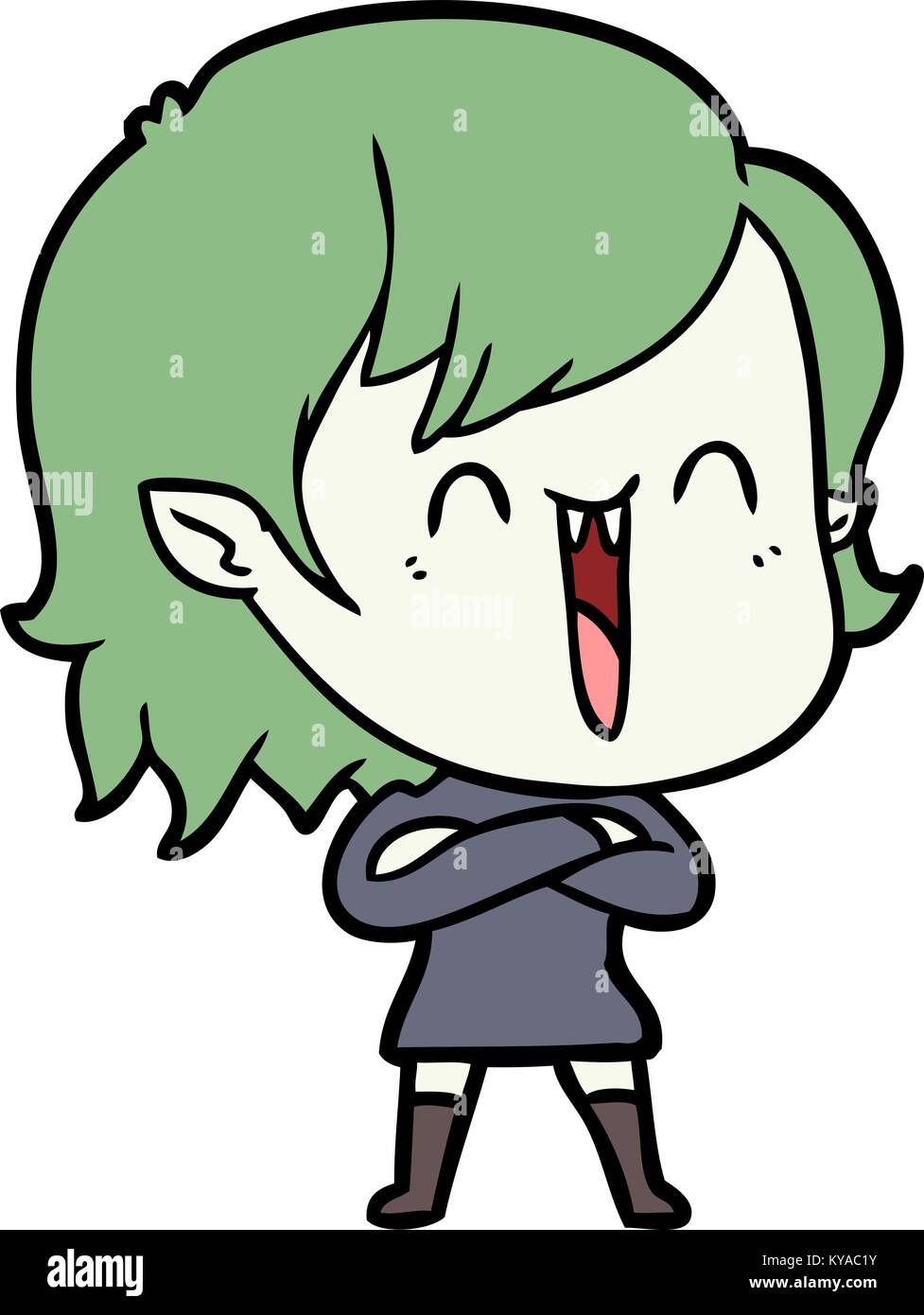 cute cartoon happy vampire girl Stock Vector Image & Art - Alamy