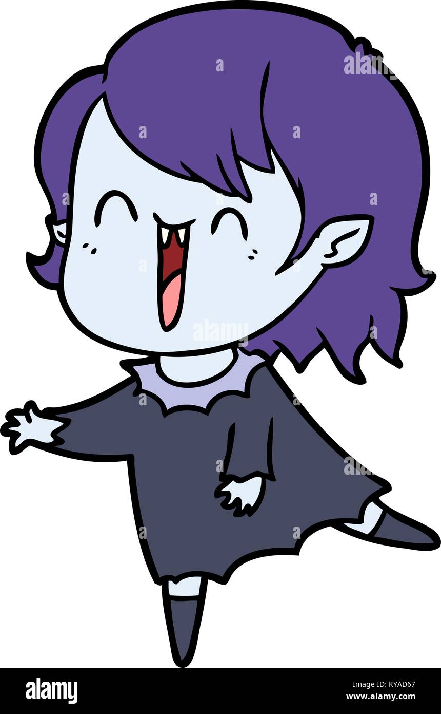 cute cartoon happy vampire girl Stock Vector Image & Art - Alamy