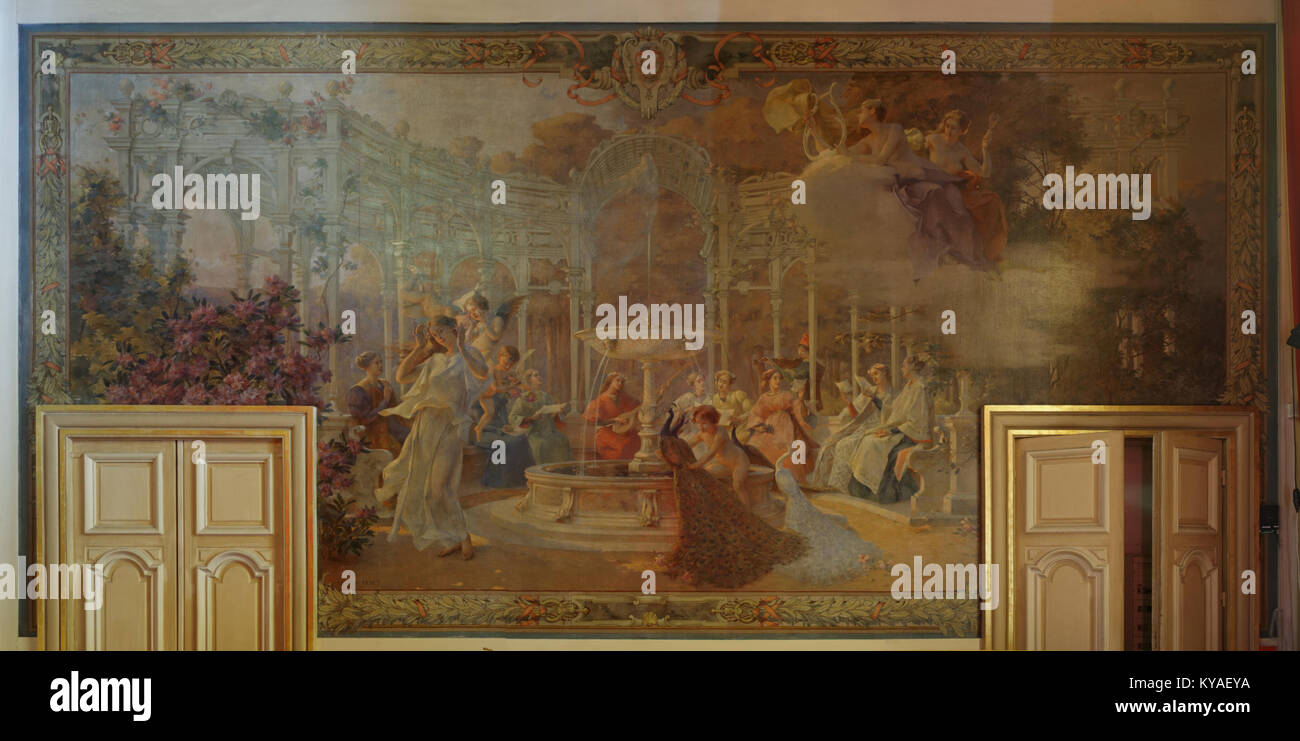 Paris, mairie du 10e arrdt, salle des fêtes, Adrien Moreau-Néret, L'Ouïe 01 Stock Photo