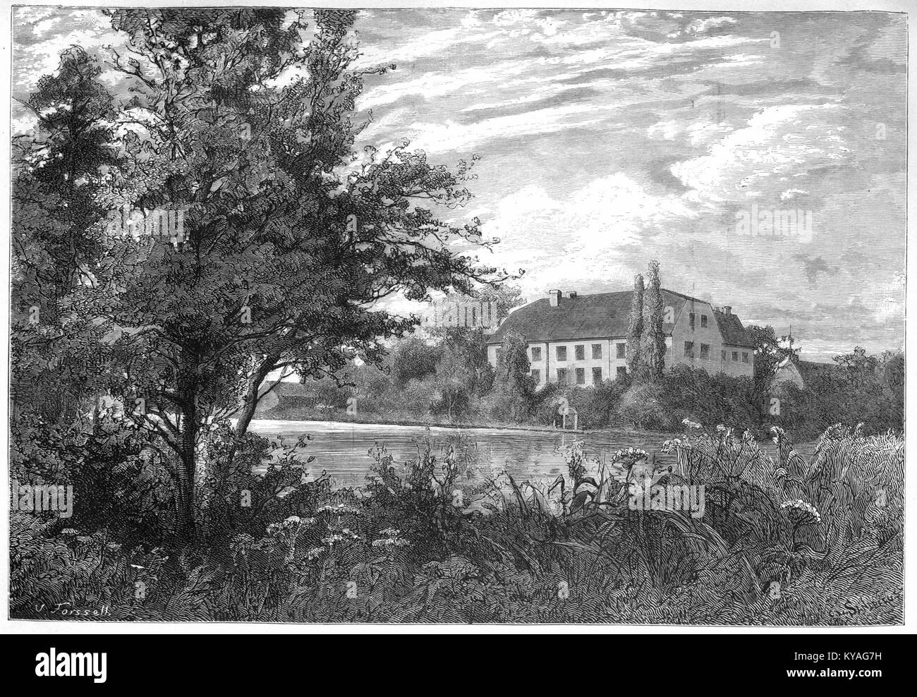 Val Slote Vallens slott 1877 Stock Photo - Alamy