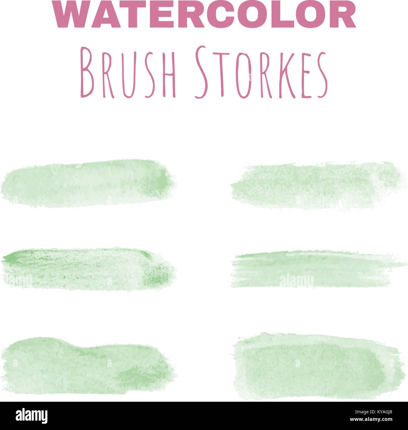 Six hand made vector watercolor brush strokes Stock Vector Image & Art ...