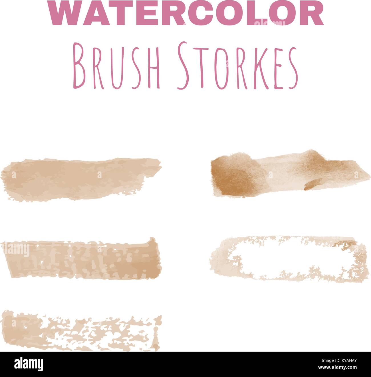 Set of original vector watercolor brush strokes Stock Vector Image ...