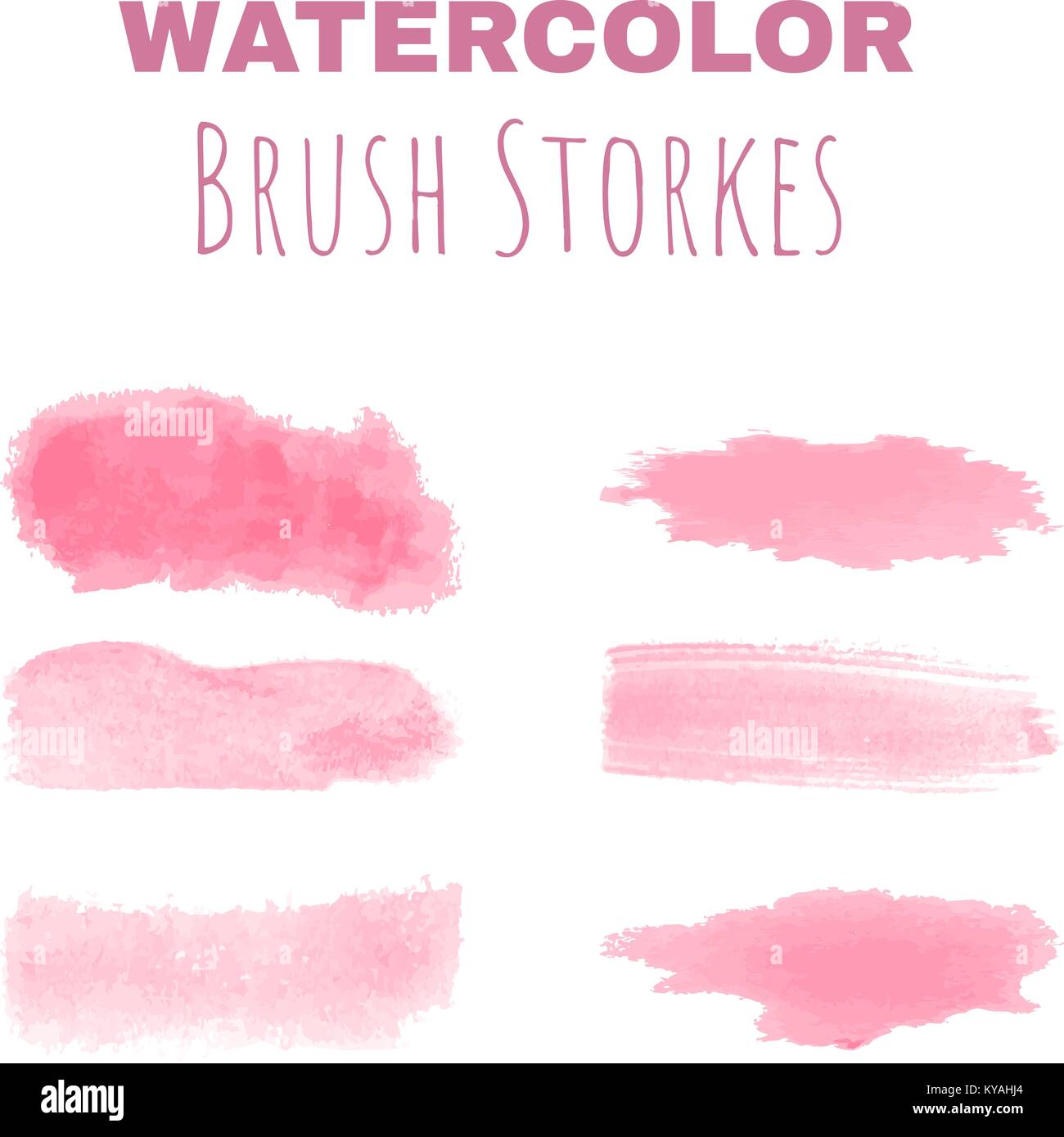 Six beautiful vector watercolor brush strokes Stock Vector Image & Art ...
