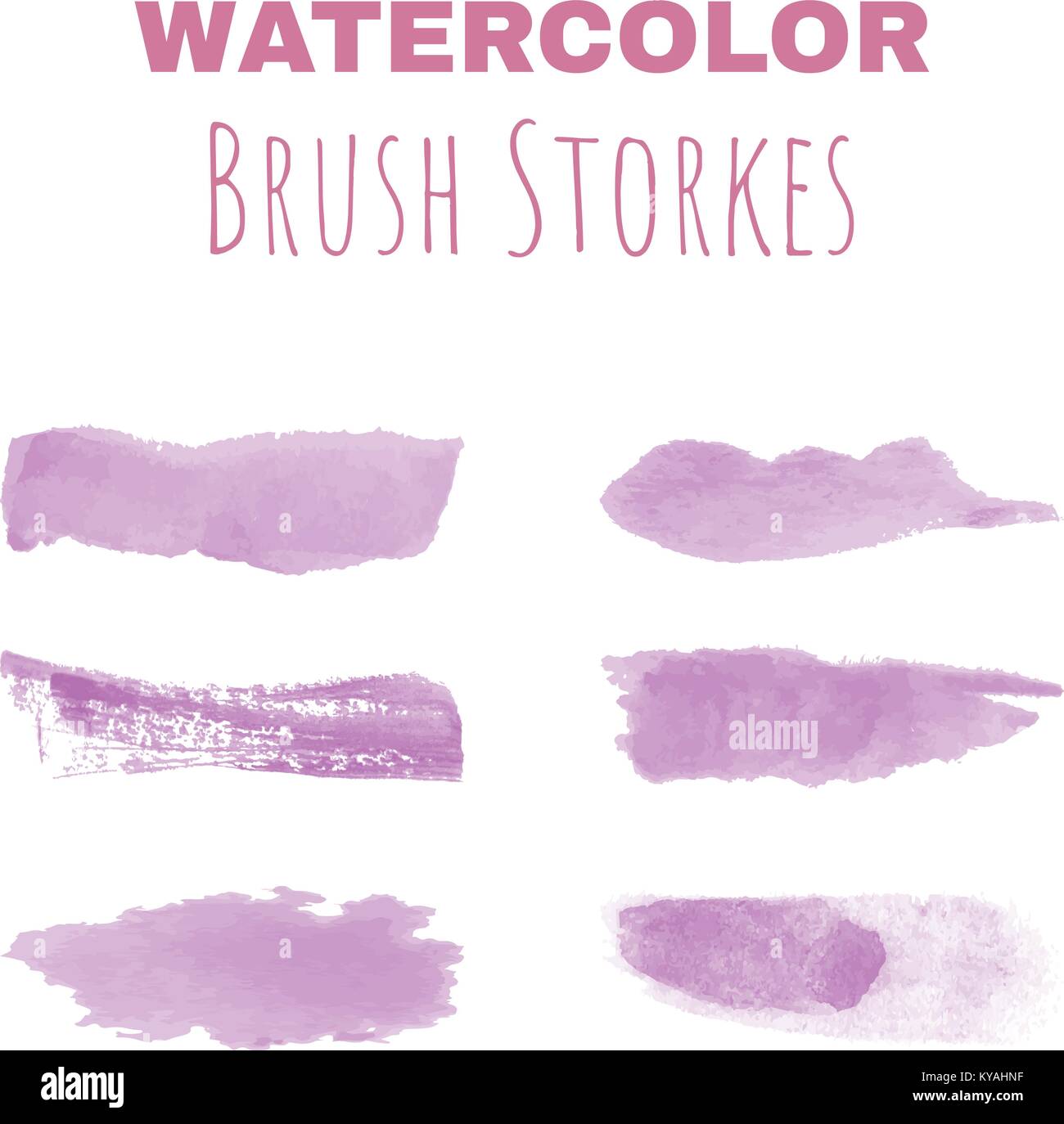 Set of hand drawn vector watercolor brush strokes Stock Vector Image ...