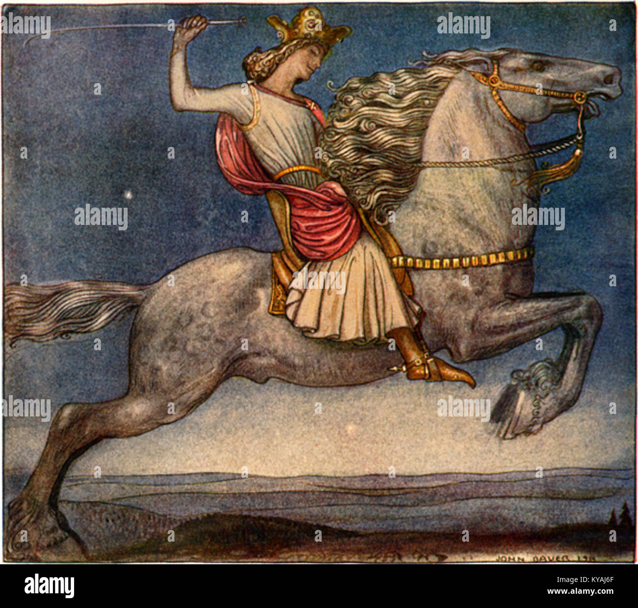 Riddaren Rider (2) by John Bauer 1914 Stock Photo - Alamy
