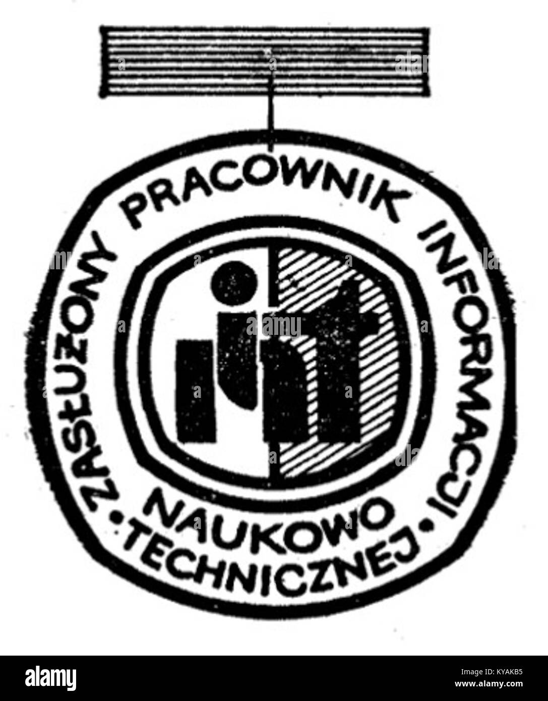 Odznaka honorowa „Zasłużony Pracownik Informacji Naukowo-Technicznej” Stock Photo