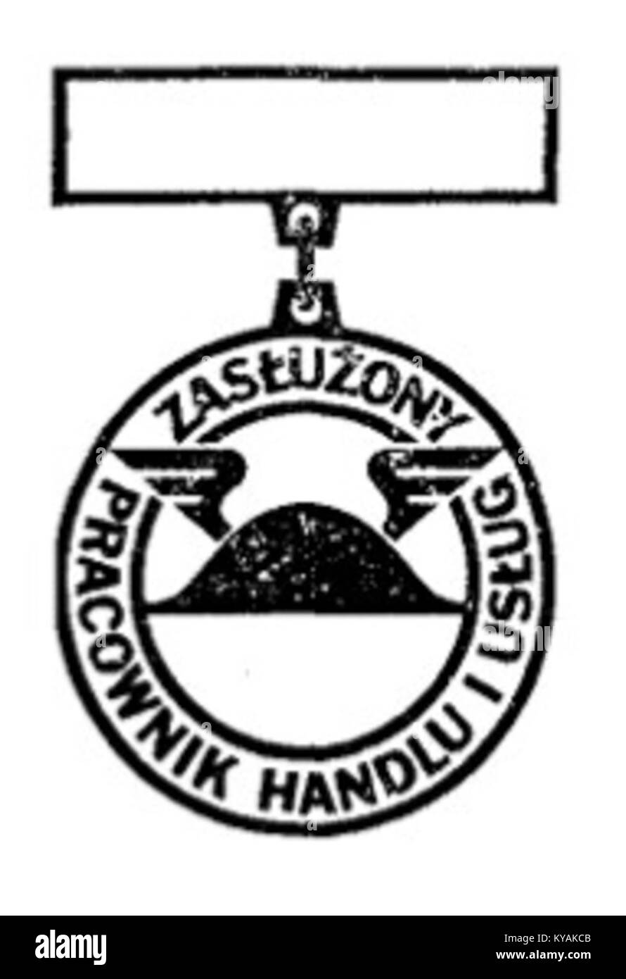 Odznaka „Zasłużony Pracownik Handlu i Usług” Stock Photo