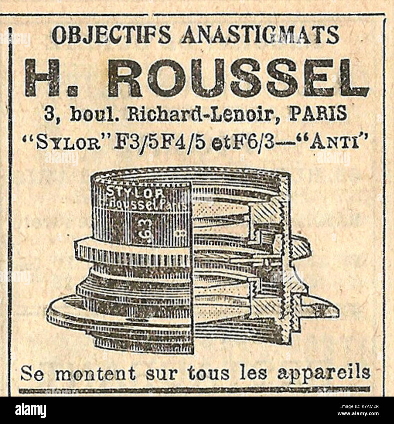 Ancien Objectif Photo Darlot N°2 H-Roussel Paris - Occasion - Collection