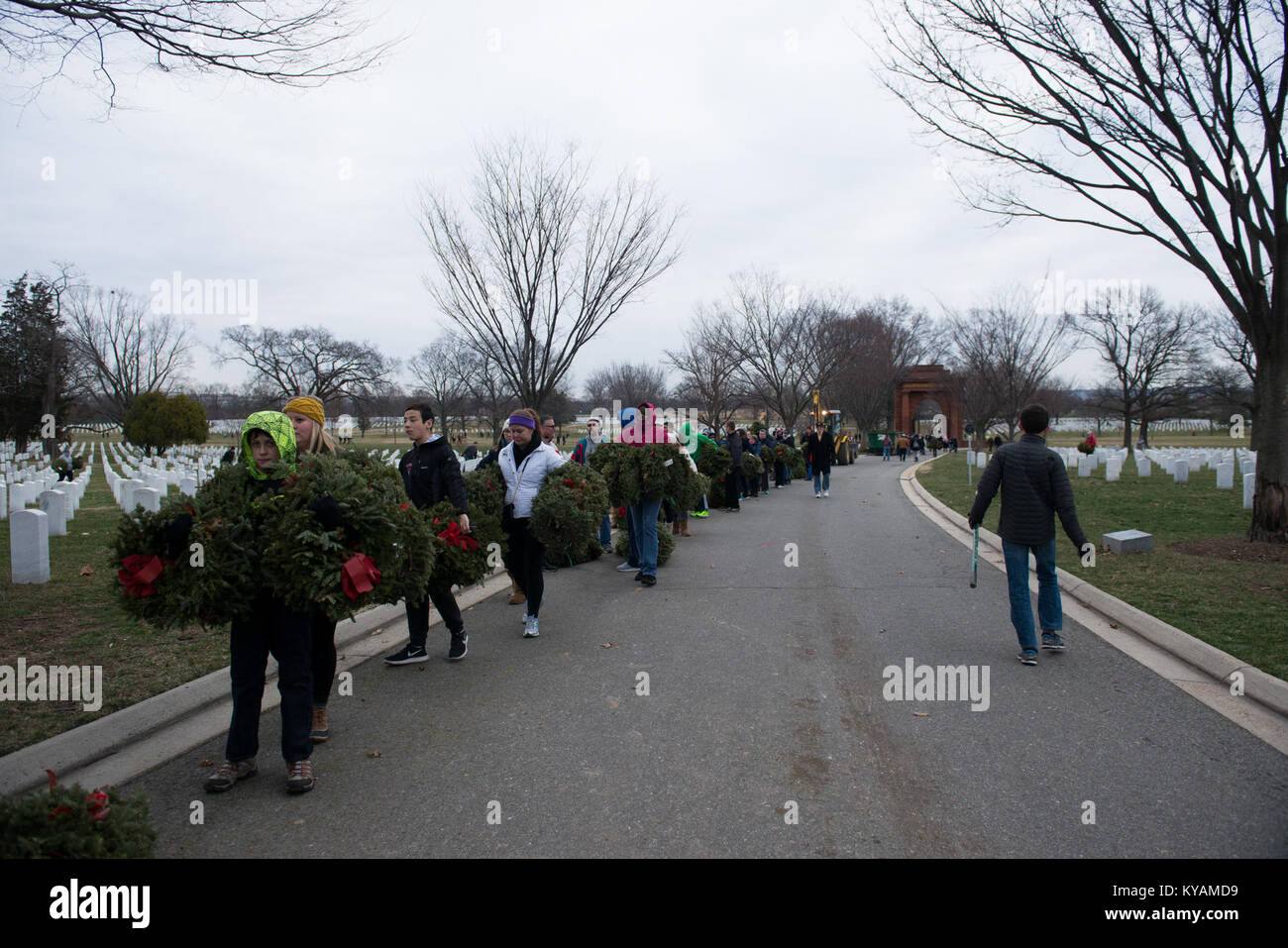 Wreaths Across America’s Wreath Retirement Day (clean up) in Arlington