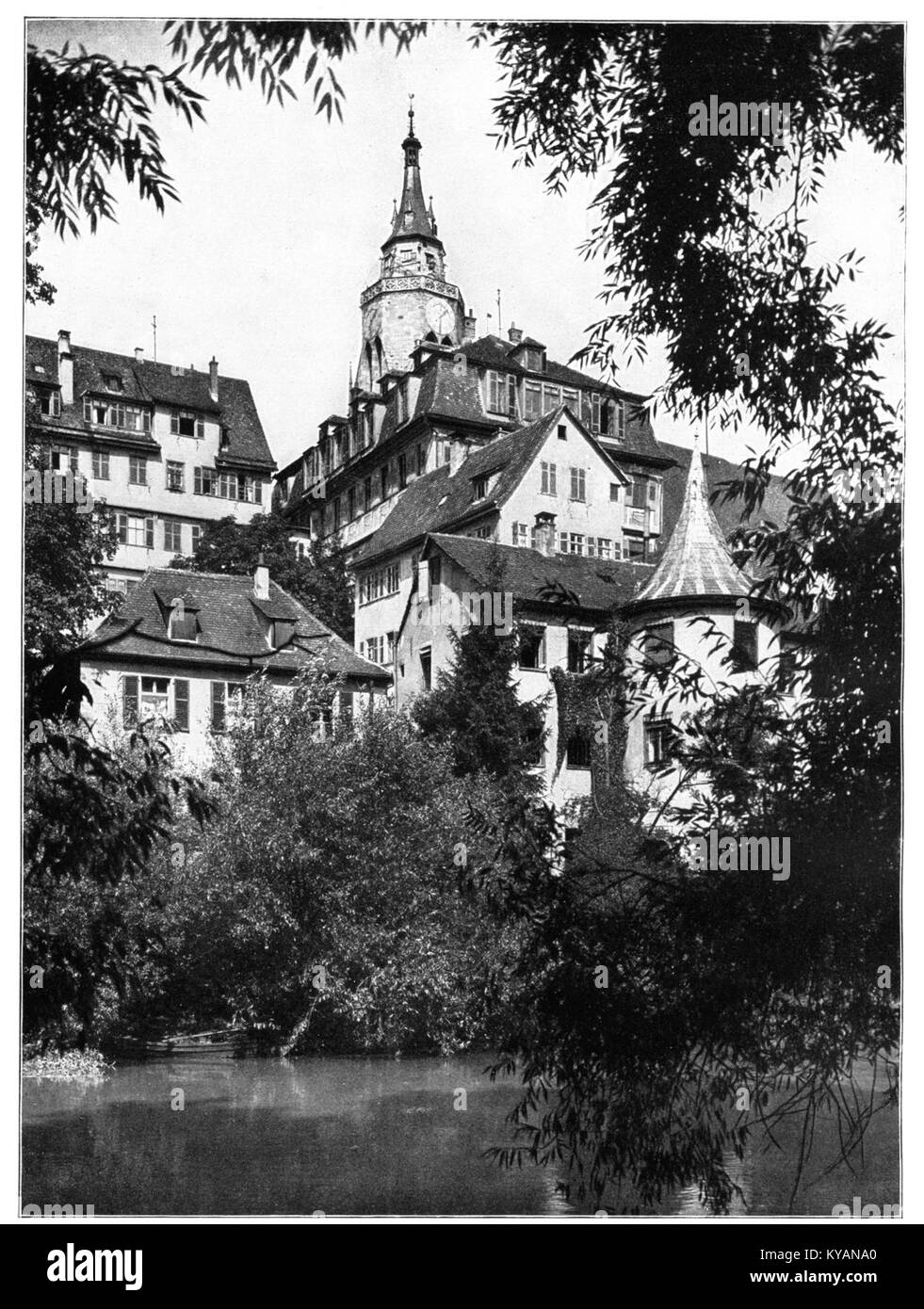 Unser Land 1925 B48, Alte Aula und Hölderlinturm Tübingen, von der Trappen Stock Photo