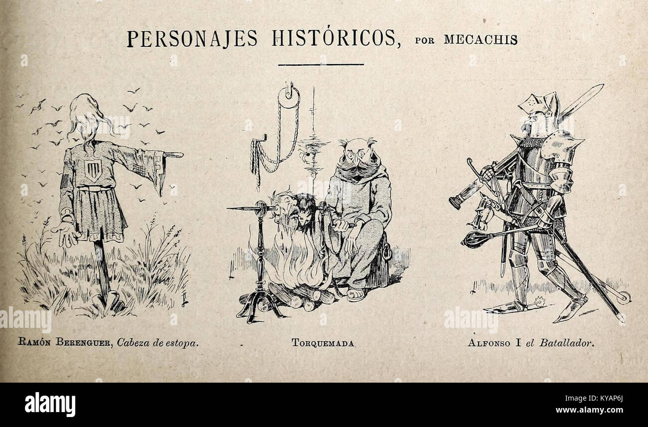 Personajes históricos, de Mecachis, Blanco y Negro, 06-04-1895 Stock Photo