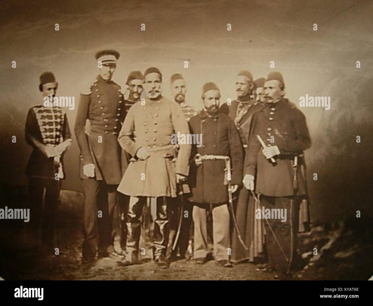 Kırım Savaşı, Ömer Paşa subaylarıyla 1854 Stock Photo