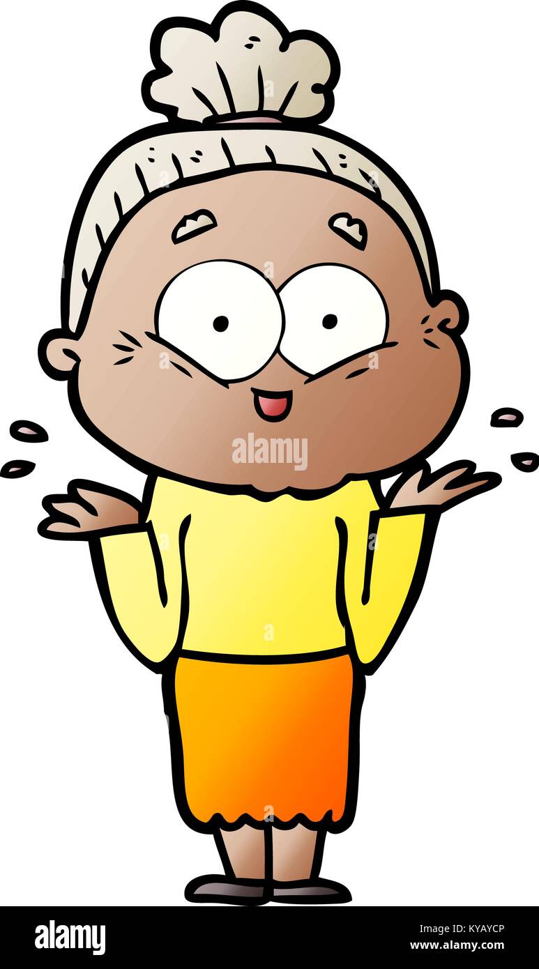 cartoon happy old woman Stock Vector Image &amp; Art - Alamy