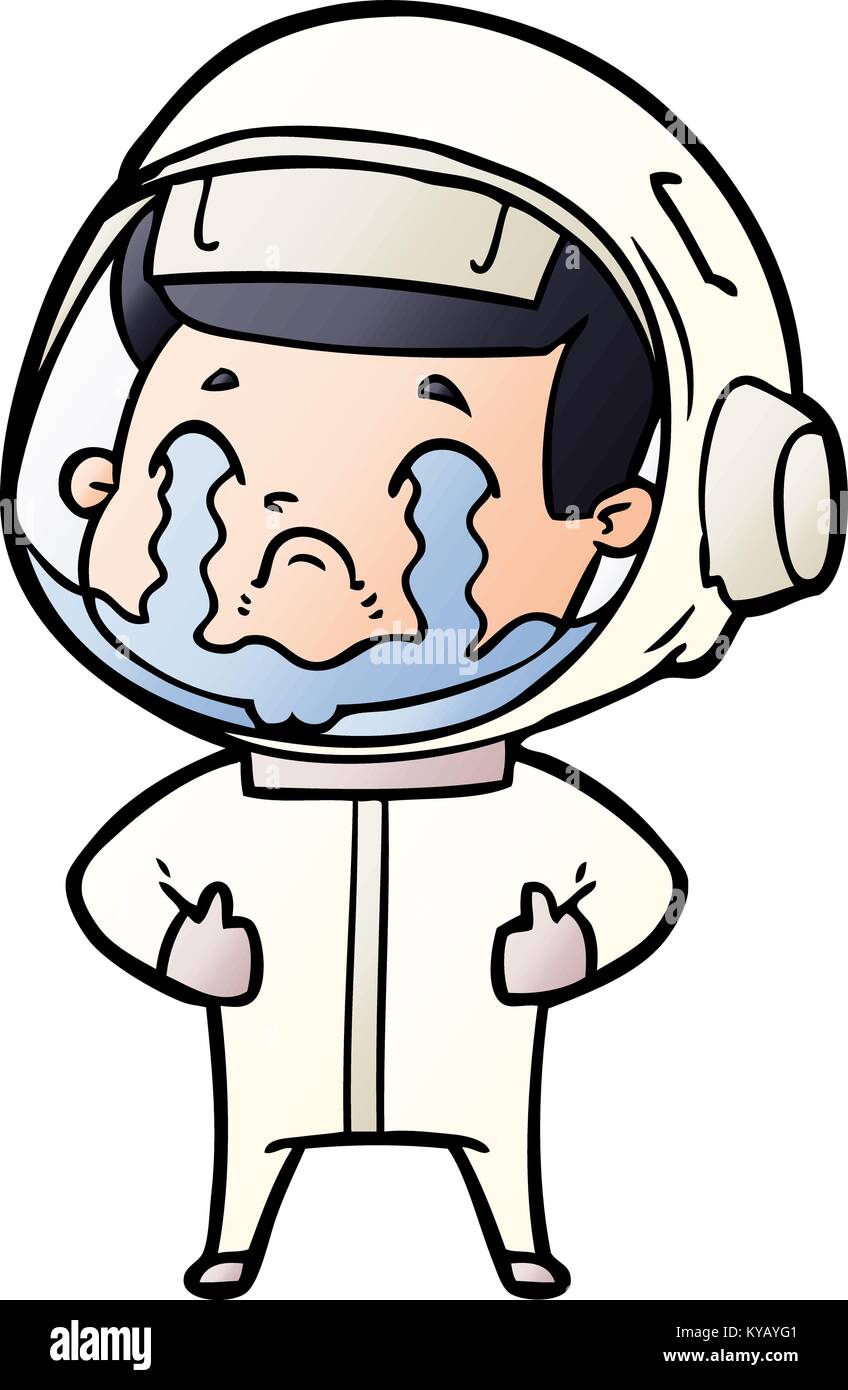 cartoon crying astronaut Stock Vector Image & Art - Alamy
