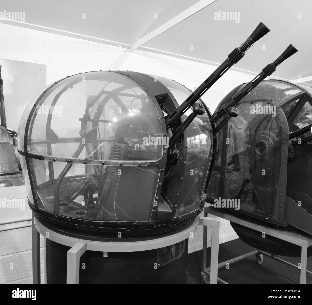 A Machine gun turret from a World War Two British Bomber Stock Photo