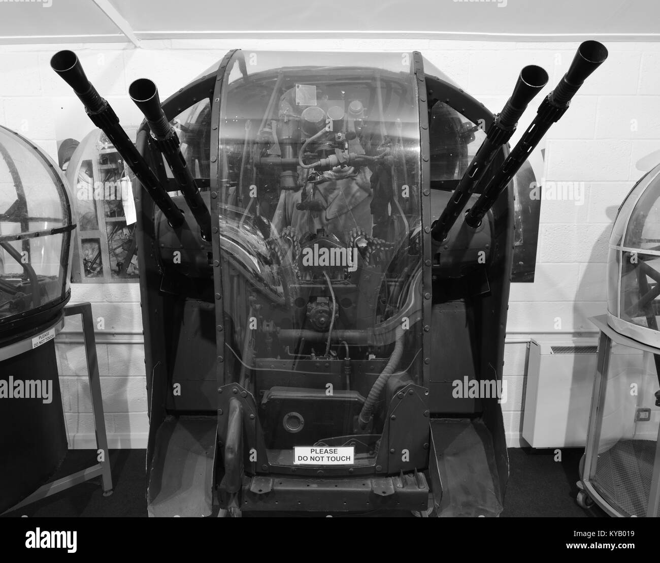 A Machine gun turret from a World War Two British Bomber Stock Photo
